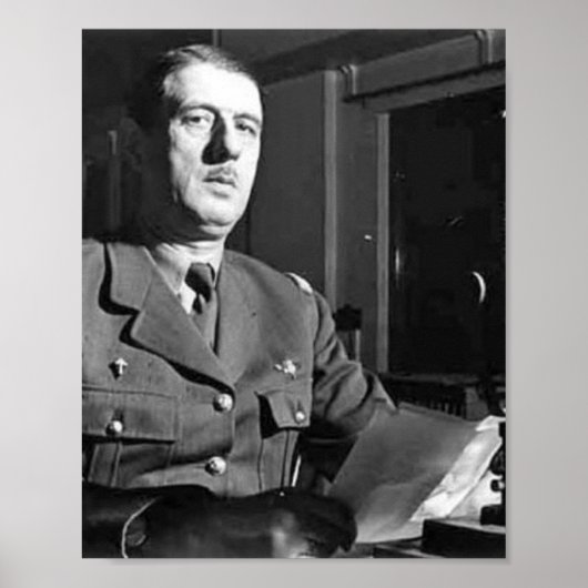 Charles de Gaulle Portrait Poster (Vorne)