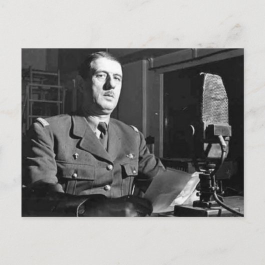 Charles de Gaulle Portrait Postkarte (Vorderseite)