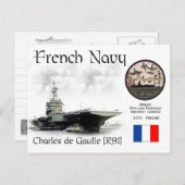 Charles de Gaulle (R91), französischer Flugzeugträ Postkarte (Vorne/Hinten)