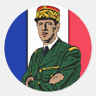 Charles de Gaulle Runder Aufkleber
