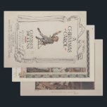 Charles Dickens' A Christmas Carol 1914 Geschenkpapier Set<br><div class="desc">Mit diesem Set aus 3 Geschenkblättern mit exquisiten Bildern aus dem 1914 erschienenen Charles Dickens-Klassiker A Christmas Carol verwöhnen Sie Ihre Geschenke mit literarischem Charme. Diese Sammlung beinhaltet ikonische Illustrationen von Tiny Tim auf dem Cover, Scrooge, der Cratchit Familie zum Abendessen beizutreten, und den gefühlvollen Satz: "Gott segne uns alle."...</div>