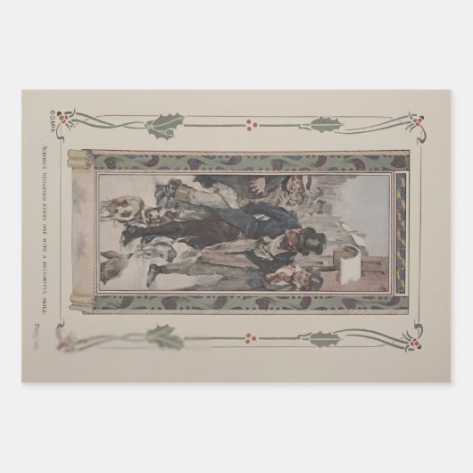 Charles Dickens' A Christmas Carol 1914 Gift Wrap  Geschenkpapier Set (Vorderseite)