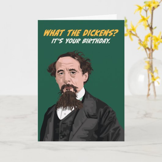 Charles Dickens Birthday Karte (Gelbe Blume)
