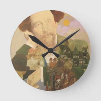 Charles Dickens, English Author Runde Wanduhr