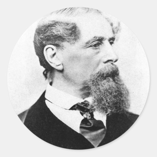 Charles Dickens Foto Runder Aufkleber (Vorderseite)