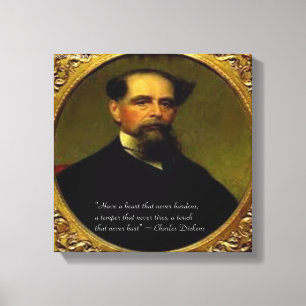 Charles Dickens & Heartfelt Quote Canvas Print Leinwanddruck