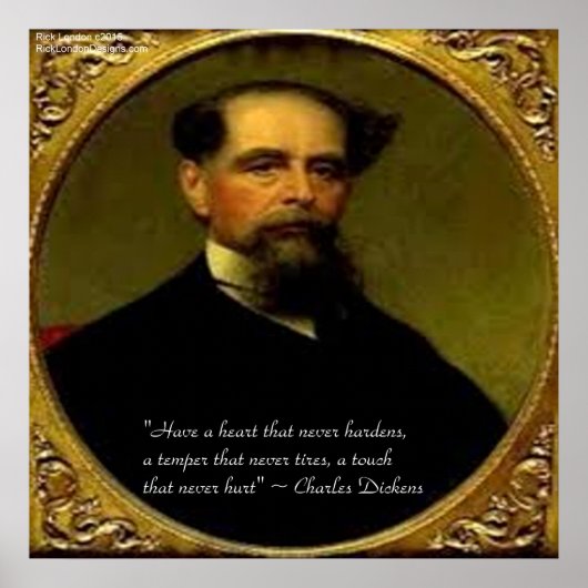 Charles Dickens & Heartfelt Quote Poster (Vorne)