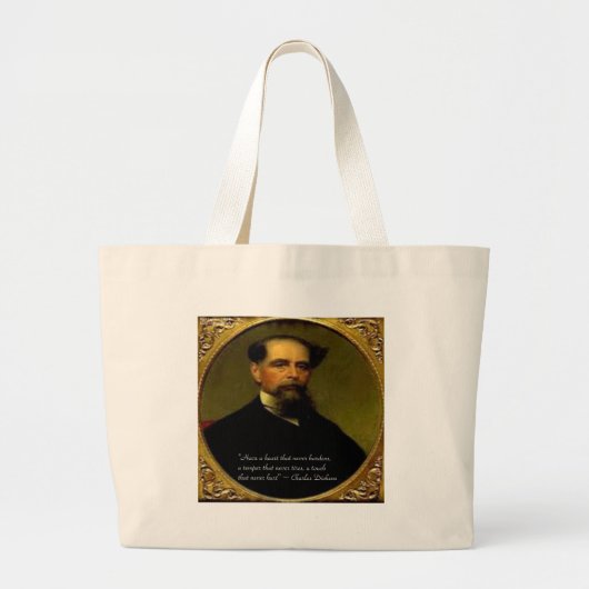 Charles Dickens & Heartfelt Zitat Jumbo Stoffbeutel (Vorne)