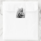 Charles Dickens in der Blacking Factory und Quadratischer Aufkleber (Tasche)