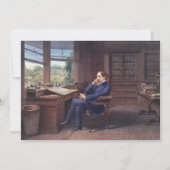 Charles Dickens in seiner Studie Einladung (Rückseite)