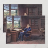 Charles Dickens in seiner Studie Einladung (Vorne/Hinten)
