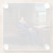 Charles Dickens in seiner Studie Glasuntersetzer (Rückseite)