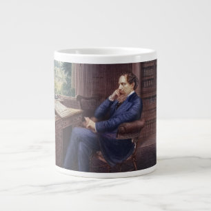Charles Dickens in seiner Studie Jumbo-Tasse