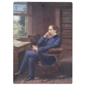 Charles Dickens in seiner Studie Klemmbrett (Rückseite)