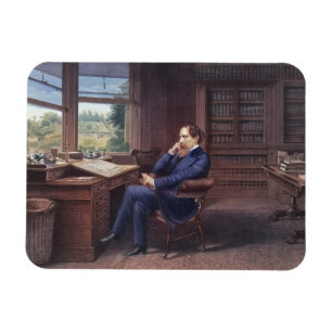 Charles Dickens in seiner Studie Magnet