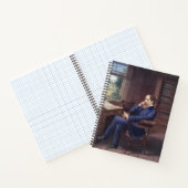 Charles Dickens in seiner Studie Notizblock (Innenseite)
