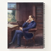 Charles Dickens in seiner Studie Notizblock (Rückseite)