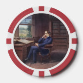 Charles Dickens in seiner Studie Pokerchips (Vorderseite)