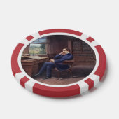 Charles Dickens in seiner Studie Pokerchips (Einzeln)