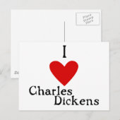 Charles Dickens Liebe Postkarte (Vorne/Hinten)