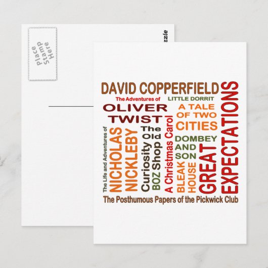 Charles Dickens Novels Postkarte (Vorne/Hinten)