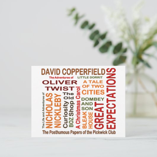 Charles Dickens Novels Postkarte (Stehend Vorderseite)