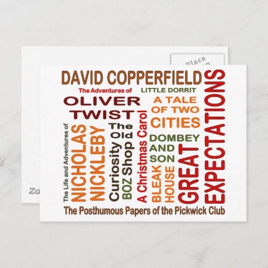 Charles Dickens Novels Postkarte (Vorne/Hinten)