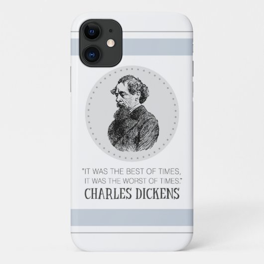 Charles Dickens Portrait und Zitat Case-Mate iPhone Hülle (Rückseite)