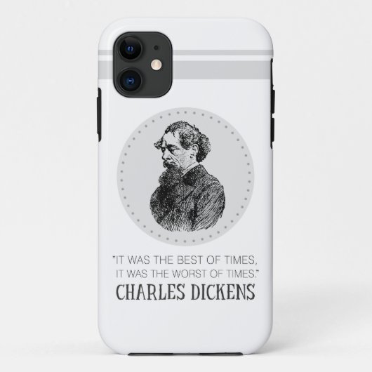 Charles Dickens Portrait und Zitat Case-Mate iPhone Hülle (Rückseite)