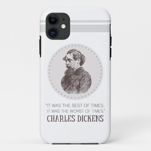 Charles Dickens Portrait und Zitat Case-Mate iPhone Hülle (Rückseite)