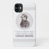 Charles Dickens Portrait und Zitat Case-Mate iPhone Hülle (Rückseite)