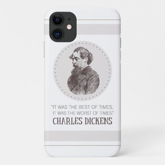 Charles Dickens Portrait und Zitat Case-Mate iPhone Hülle (Rückseite)