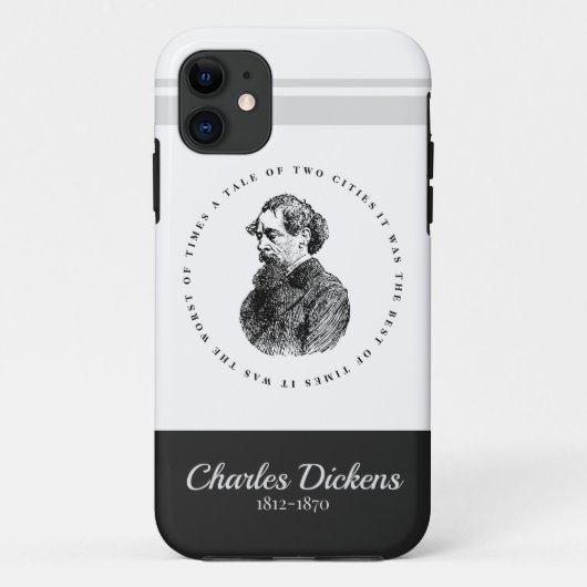 Charles Dickens Portrait und Zitat Case-Mate iPhone Hülle (Rückseite)