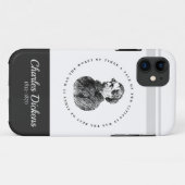 Charles Dickens Portrait und Zitat Case-Mate iPhone Hülle (Rückseite (Horizontal))