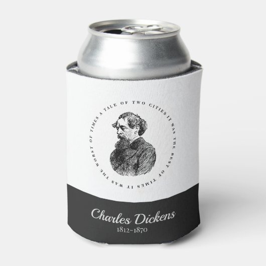 Charles Dickens Portrait und Zitat Dosenkühler (Kanne Vorderseite)