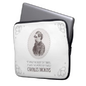Charles Dickens Portrait und Zitat Laptopschutzhülle (Vorderseite Links)