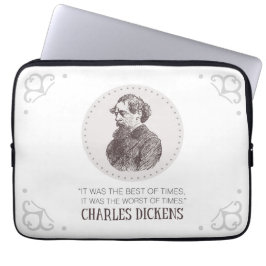 Charles Dickens Portrait und Zitat Laptopschutzhülle