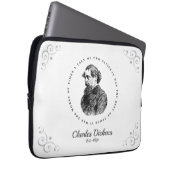 Charles Dickens Portrait und Zitat Laptopschutzhülle (Vorne Rechts)