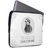 Charles Dickens Portrait und Zitat Laptopschutzhülle (Vorne Rechts)