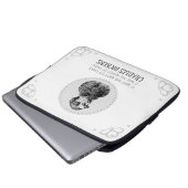 Charles Dickens Portrait und Zitat Laptopschutzhülle (Vorne Knopf)