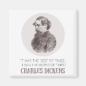 Charles Dickens Portrait und Zitat Magnet (Vorne)