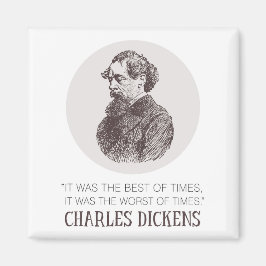 Charles Dickens Portrait und Zitat Magnet
