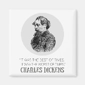 Charles Dickens Portrait und Zitat Magnet (Vorne)