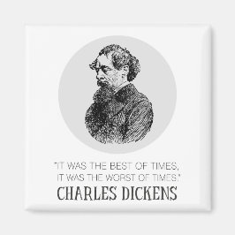 Charles Dickens Portrait und Zitat Magnet