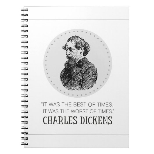 Charles Dickens Portrait und Zitat Notizblock (Vorderseite)