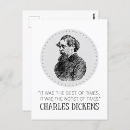 Charles Dickens Portrait und Zitat Postkarte