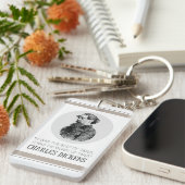 Charles Dickens Portrait und Zitat Schlüsselanhänger (Vorderseite rechts)