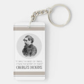 Charles Dickens Portrait und Zitat Schlüsselanhänger (Rückseite)