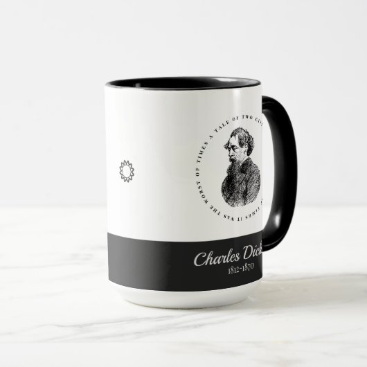 Charles Dickens Portrait und Zitat Tasse (VorderseiteRechts)