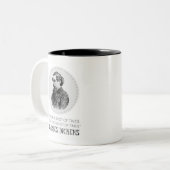 Charles Dickens Portrait und Zitat Zweifarbige Tasse (Vorderseite Links)